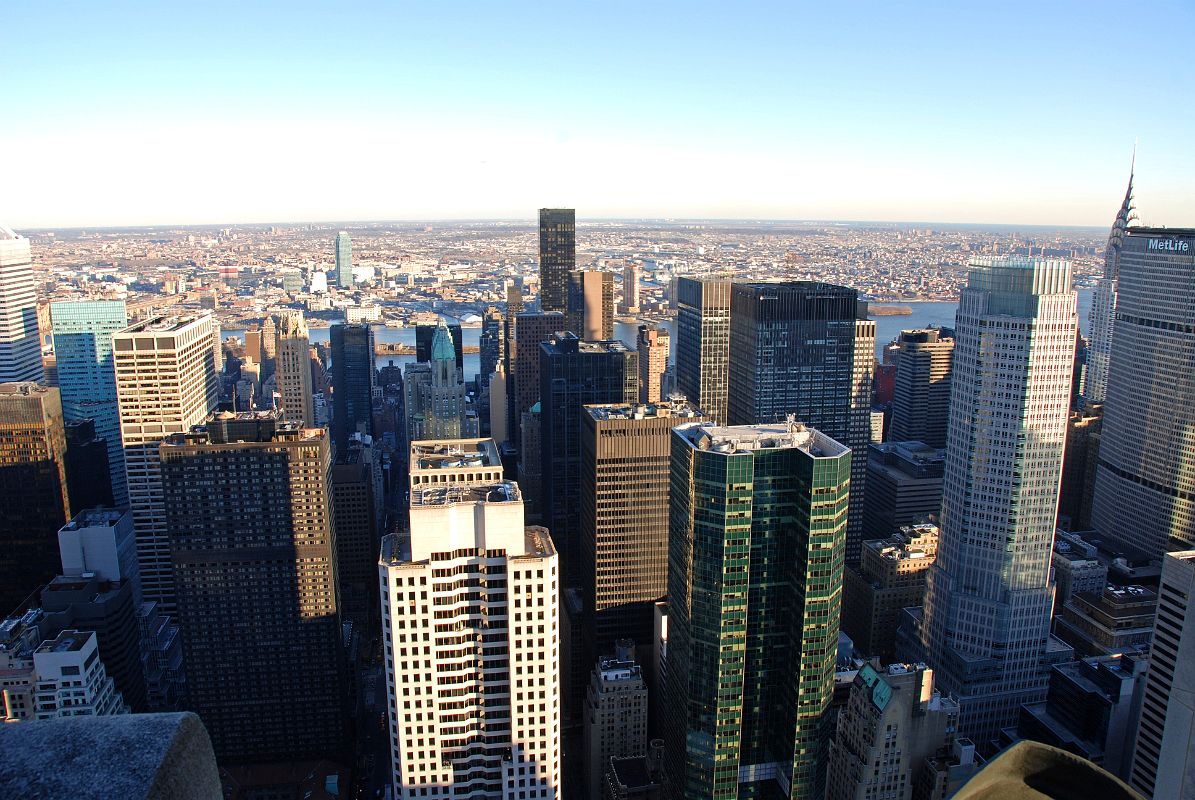 New York City Top Of The Rock 09A East Buildings, Trump World Tower, Chrysler Building And Metlife